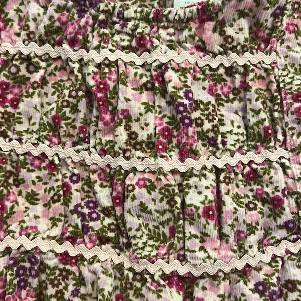 Vintage Gymboree Corduroy Floral Dress